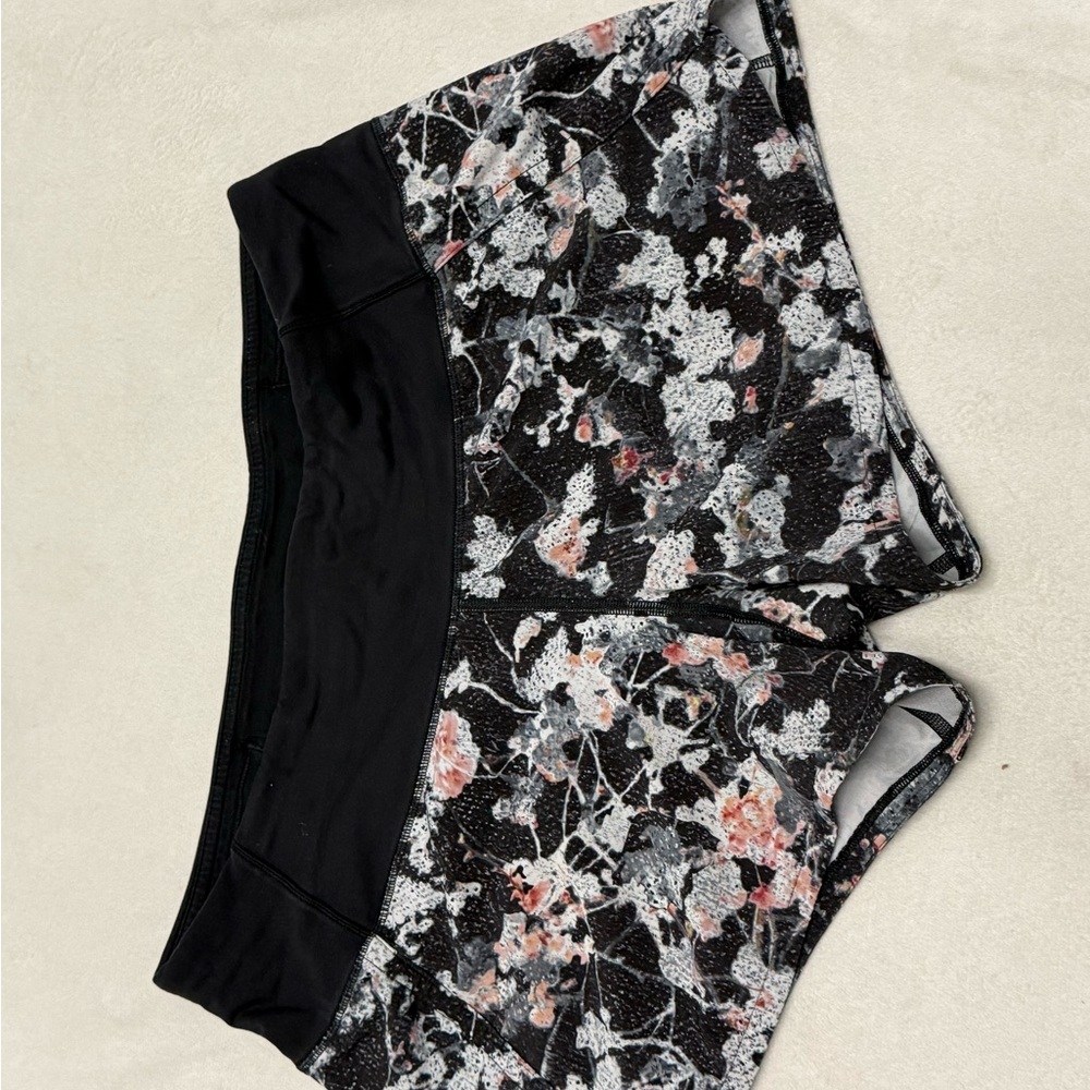 Lululemon Floral Patterned Athletic Shorts